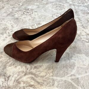 Loeffler Randall Brown Fur Suede Heels size 9